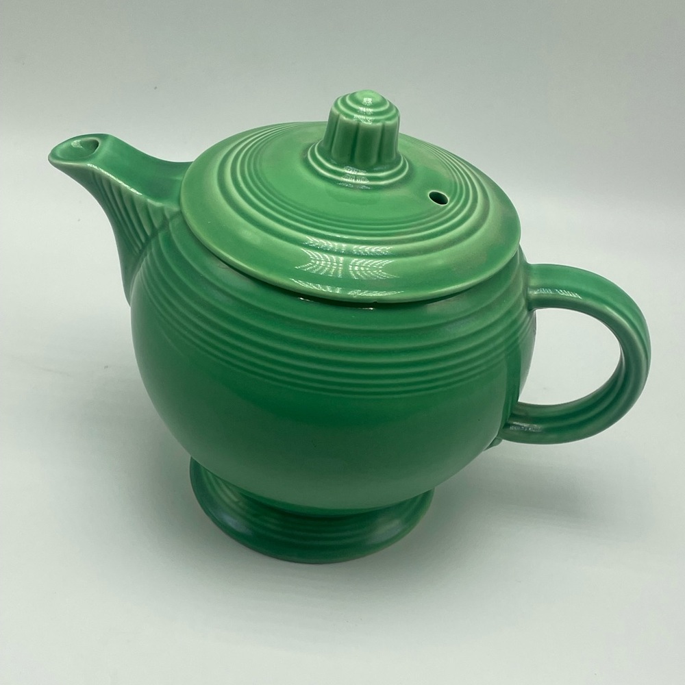 Fiesta teapot, lid original green vintage Homer Laughlin